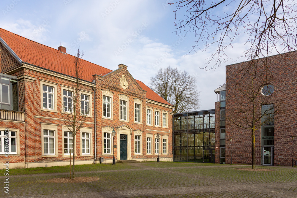 Rathaus und Stadtverwaltung in Lüdinghausen, Münsterland, Nordrhein-Westfalen