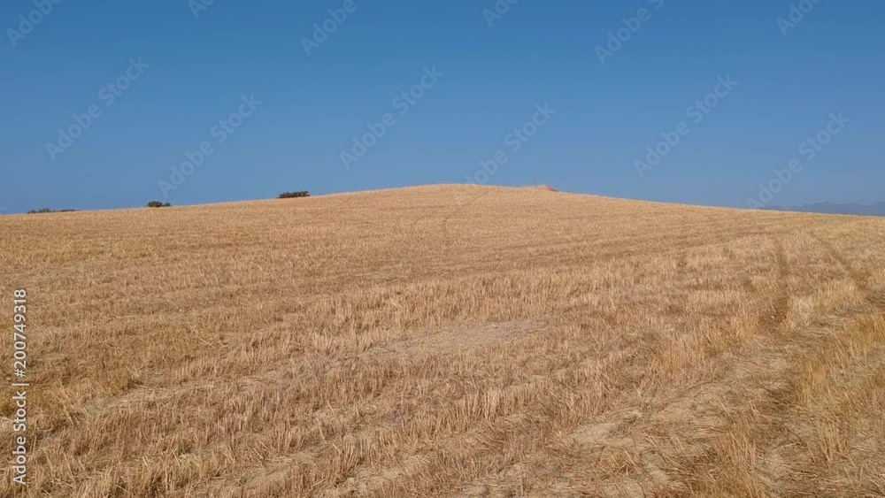 Aerial view of hill view of rural agricultural prairie Aerial view of hill view of rural agricultural prairie