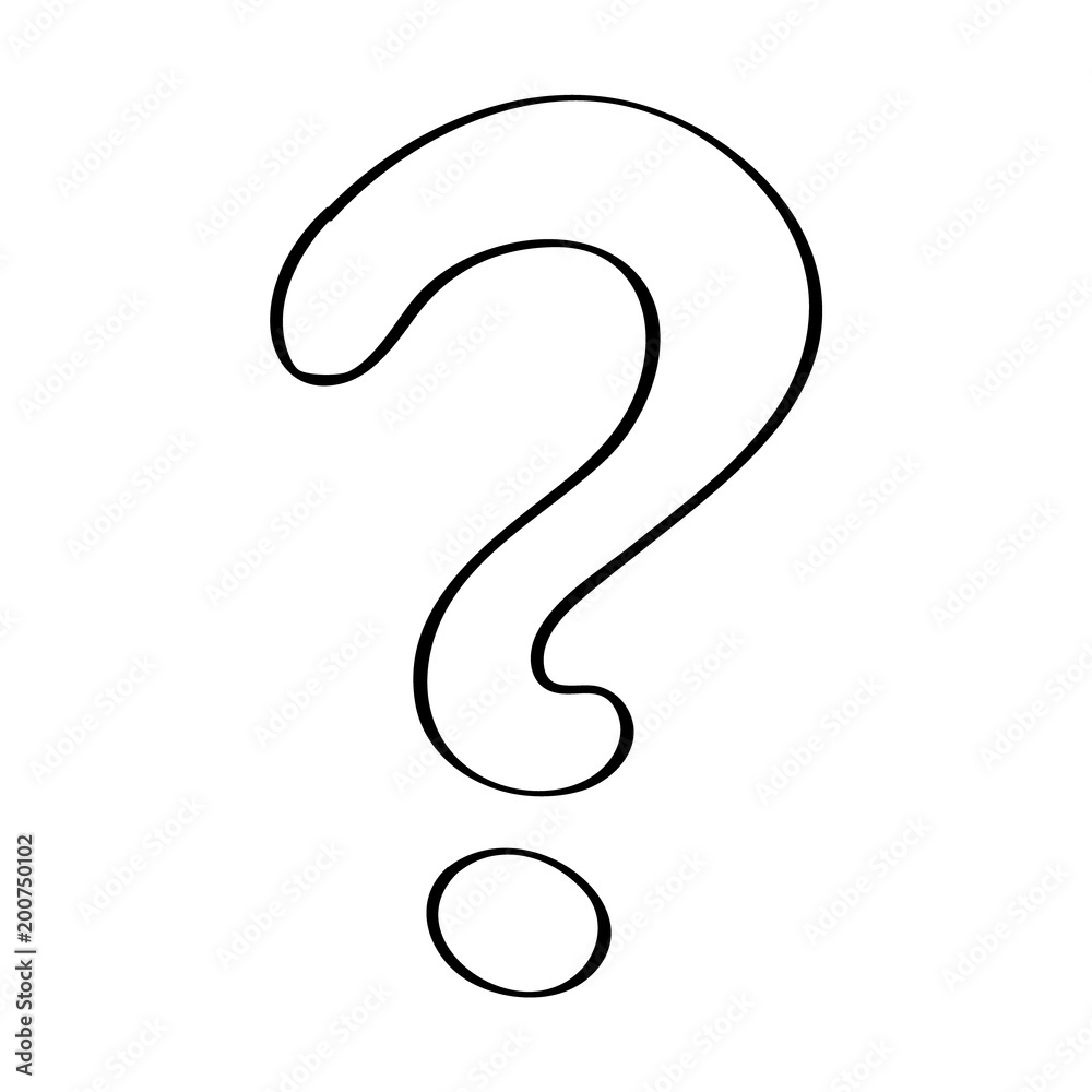 Hand drawn question mark - icon. Vector. Hand drawn question mark - icon. Vector.