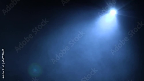 Rays theatrical spotlights on the stage during the performance. Lighting equipment. The lighting designer. Theatrical smoke. The art and creativity. Footage 4K