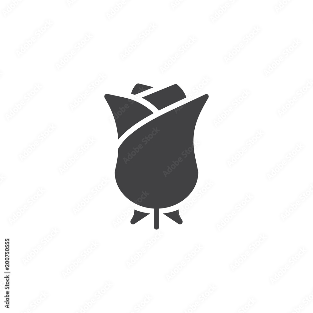 Rose flowers vector icon. filled flat sign for mobile concept and web design. simple solid icon. Rosebud symbol, logo illustration. Pixel perfect vector graphics