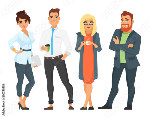 businessman characters man and woman