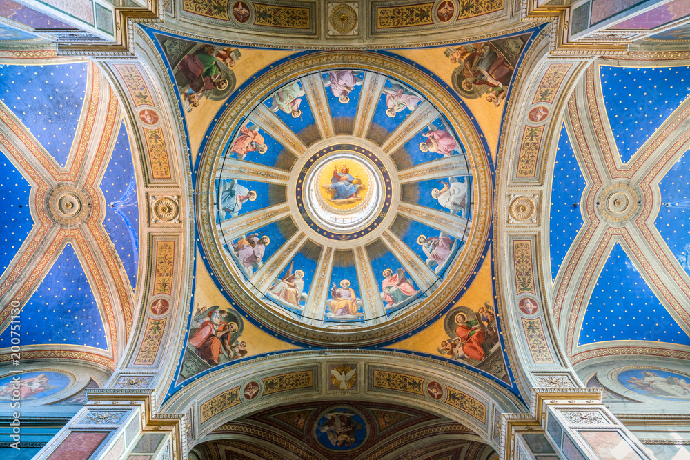 The dome of the Church of Sant'Agostino in Rome, Italy.