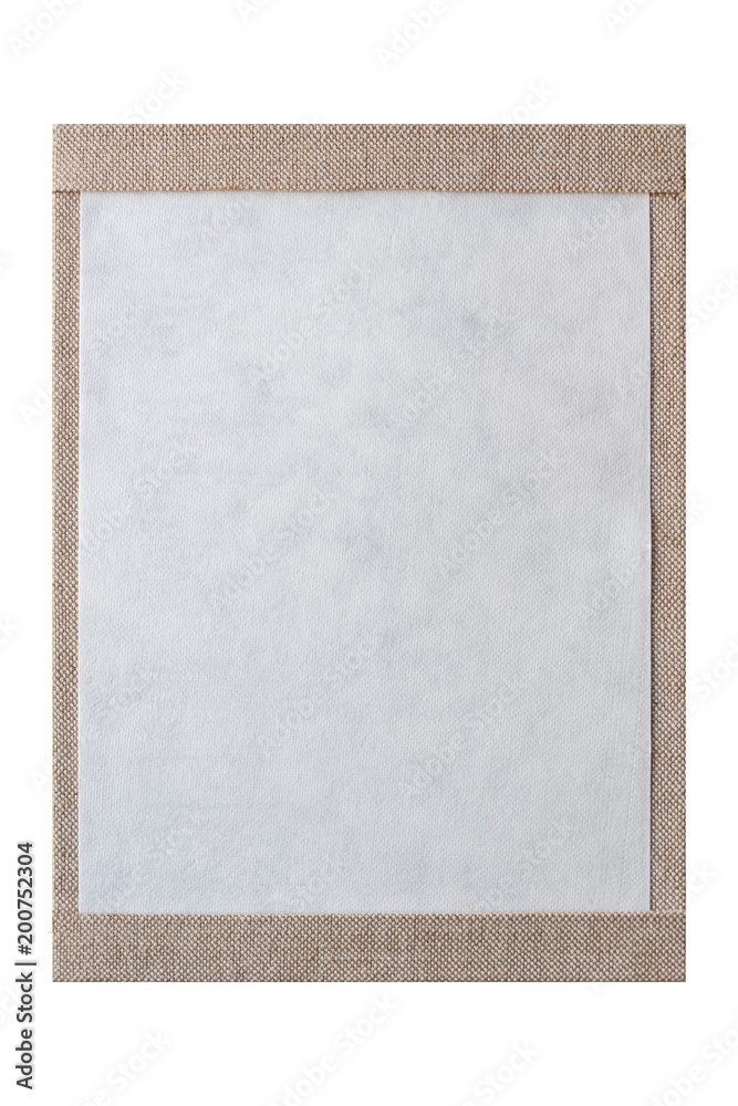 Fototapeta premium Vintage knit paper generic restaurant menu with copy space isolated on white background