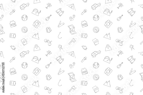 Vector camping pattern. Camping seamless background