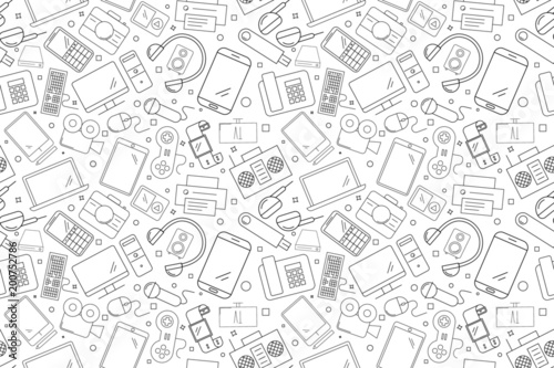 Vector electronic and device pattern. electronic and device seamless background