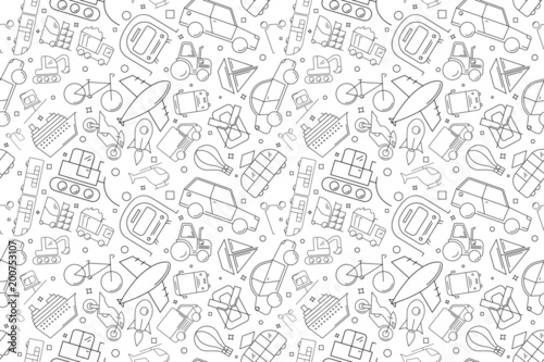 Vector vehicle pattern. Vehicle seamless background	