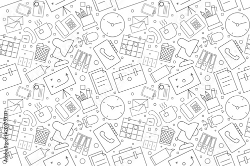 Vector workplace pattern. Workplace seamless background 