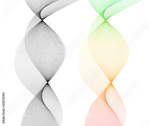 Design elements Wave colors lines on white background isolated01
