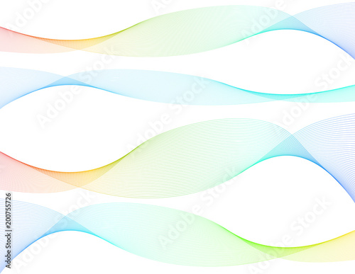 Design elements Wave colors lines on white background isolated07