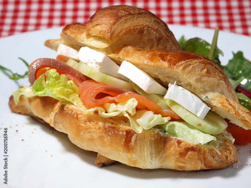 European cuisine snacks with cheese and red fish European cuisine snacks with cheese and red fish