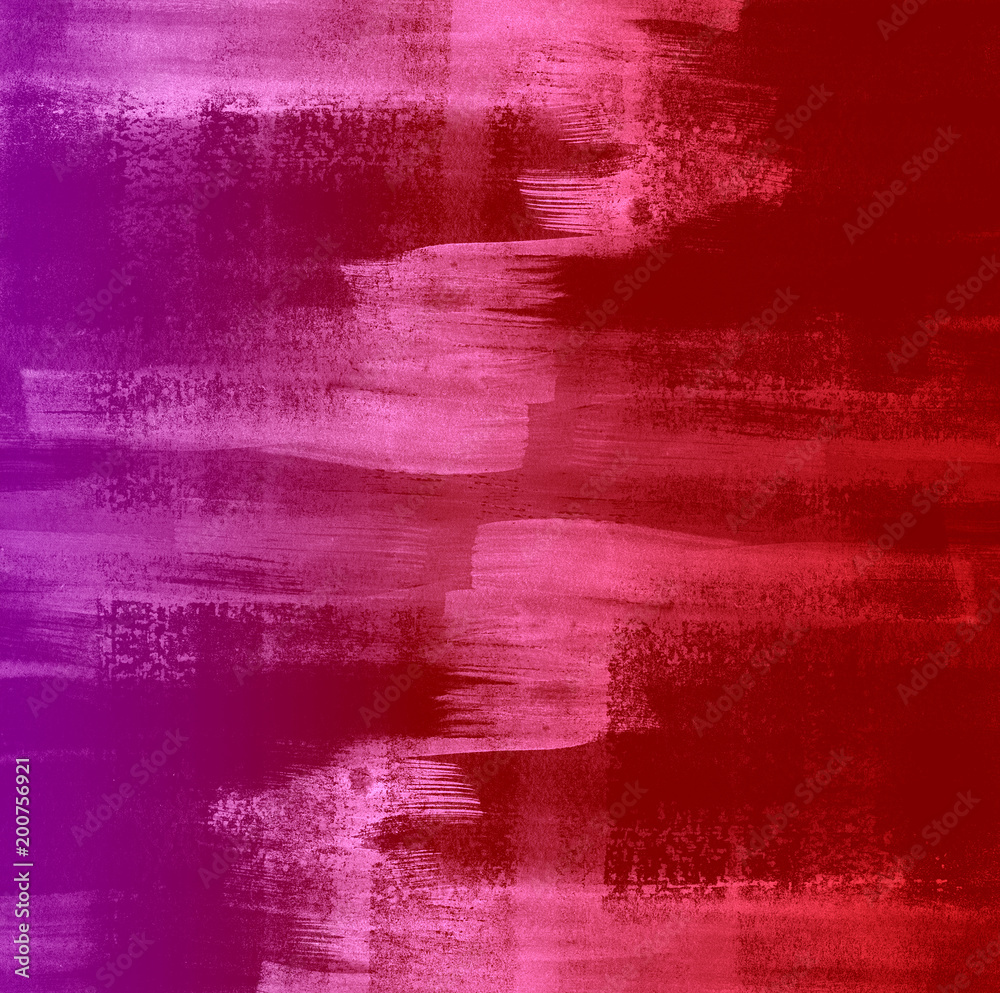 Abstract striped grunge colorful background. Watercolor brush strokes texture. Ombre red  hand painted pattern.