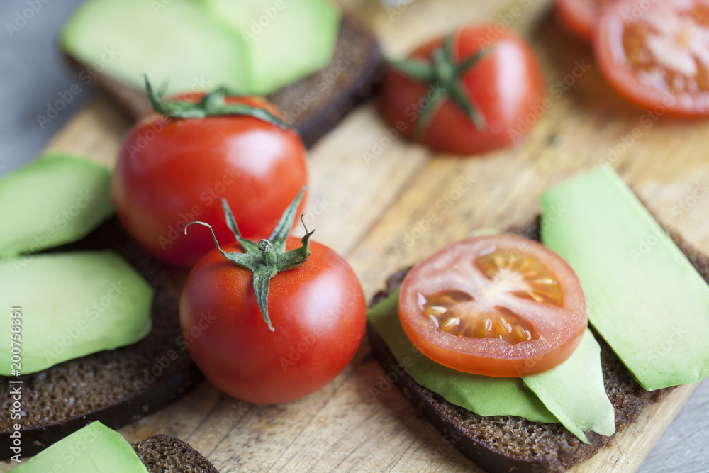 sandwiches with tomato and avocado sandwiches with tomato and avocado