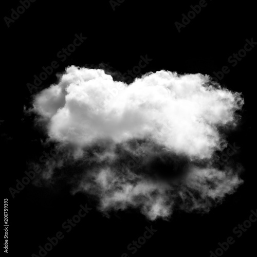 White cloud isolated over black background illustration