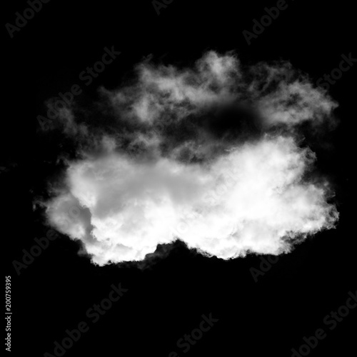 White cloud isolated over black background illustration