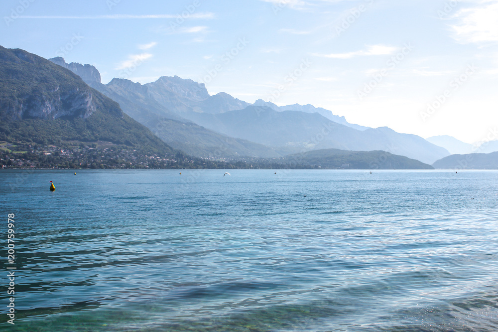Annecy lake and mountains Annecy lake and mountains