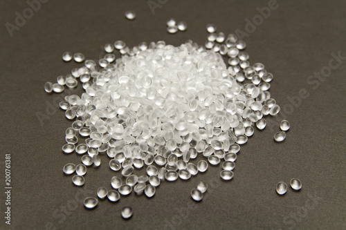HDPE. Transparent Polyethylene granules.Plastic pellets. Plastic Raw material .High Density Polyethylene (PE-HD), PE-LD.  IDPE. photo