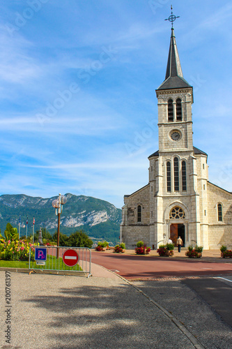 Church and Cemetery in French Alps, Sevrier photo