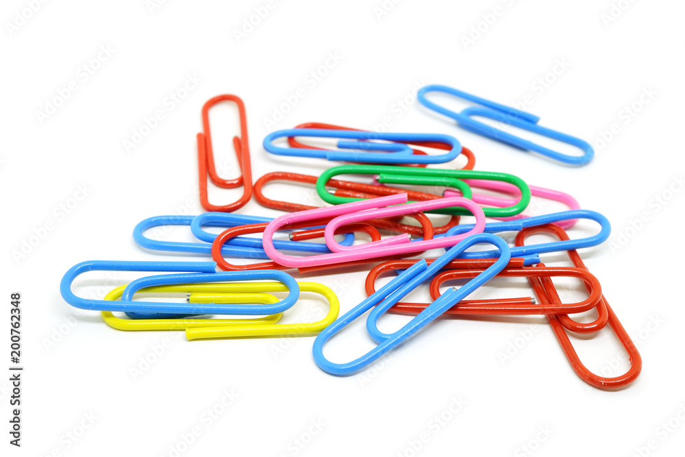 colorful paper clips isolated on white background colorful paper clips isolated on white background