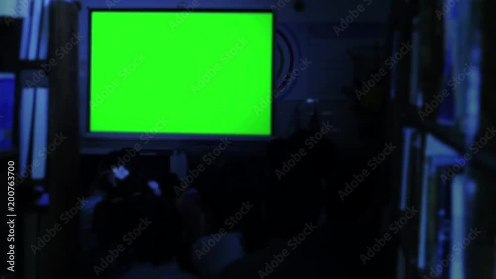 Projection Green Screen in the Classroom. You can replace green screen with the footage or picture you want. You can do it with “Keying” effect in After Effects  (check out tutorials on YouTube). 