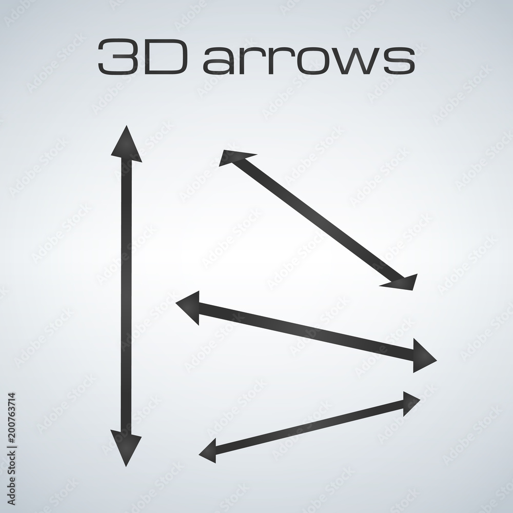 Simple double sided arrows in different directions for 3d presentation vector set. Infographic elements. Simple double sided arrows in different directions for 3d presentation vector set. Infographic elements.