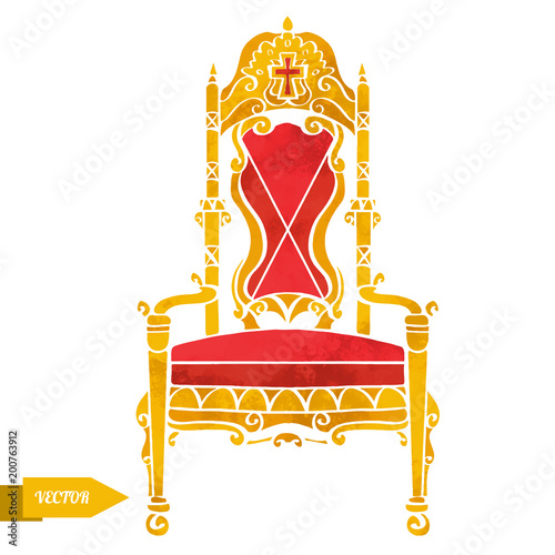 Watercolor vintage armchair, throne