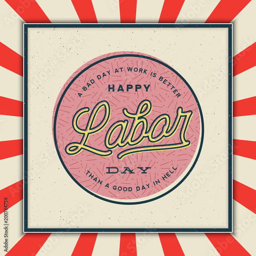 labor day badge. international workers day vector Illustration