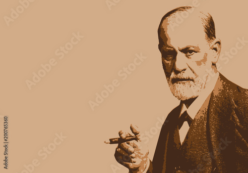Fototapeta Naklejka Na Ścianę i Meble -  Freud - portrait - personnage célèbre - psy -psychiatre - psychanalyse - scientifique