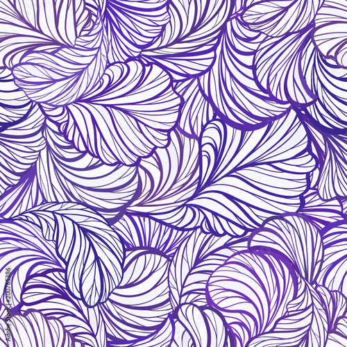 Abstract tracery feathers seamless pattern photo
