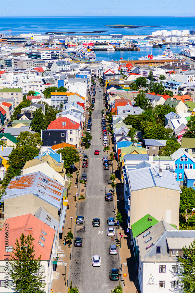 The colorful cityscape of Reykjavik, Iceland, Europe, North Europe - obrazy, fototapety, plakaty 
