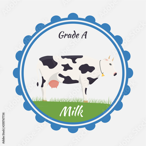 milk and creamery label, emblem