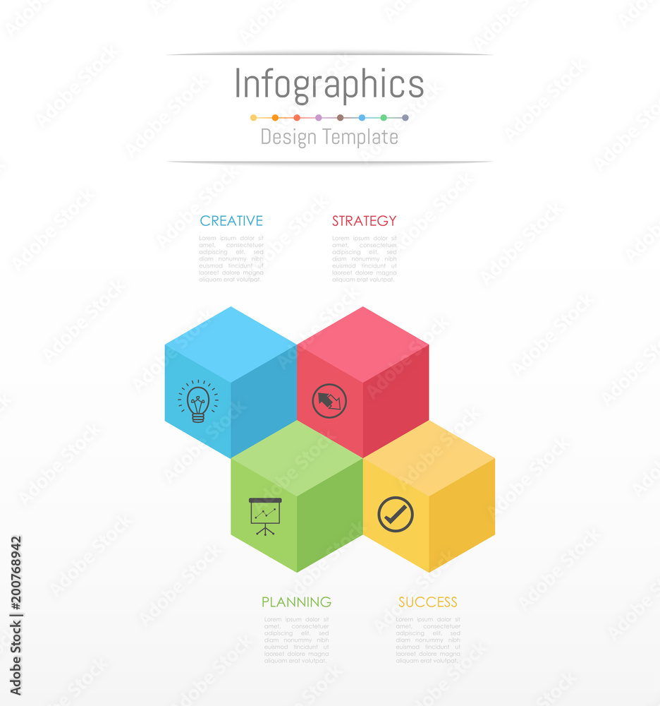Infographic design elements for your business data with 4 options, parts, steps, timelines or processes. Vector Illustration. Infographic design elements for your business data with 4 options, parts, steps, timelines or processes. Vector Illustration.