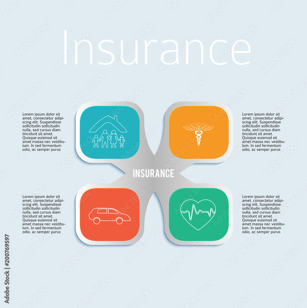 insurance infographics template flyer design element01