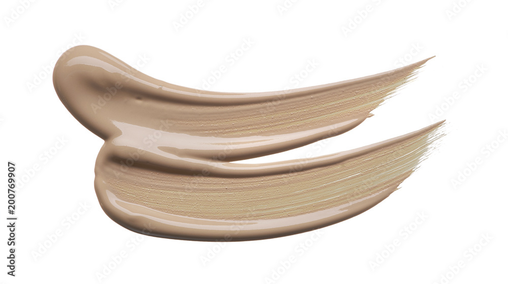 Light beige makeup smear of creamy foundation Light beige makeup smear of creamy foundation