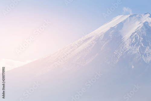 Top view close up Fuji Mountain, Japan natural landscape background