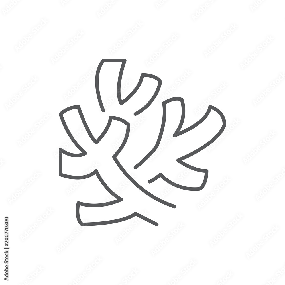 Obraz premium Coral editable line icon - beautiful ocean or aquarium pixel perfect vector illustration isolated on white background.