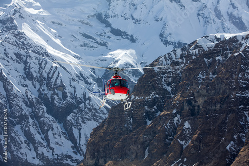 Rescue helicopter in Annapurna basecamp, Nepal