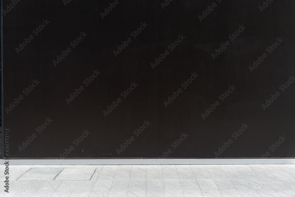 Fototapeta premium street wall background ,Industrial background, empty grunge urban street with warehouse brick wall