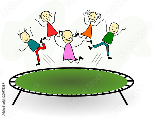 Kinder beim Trampolinspringen