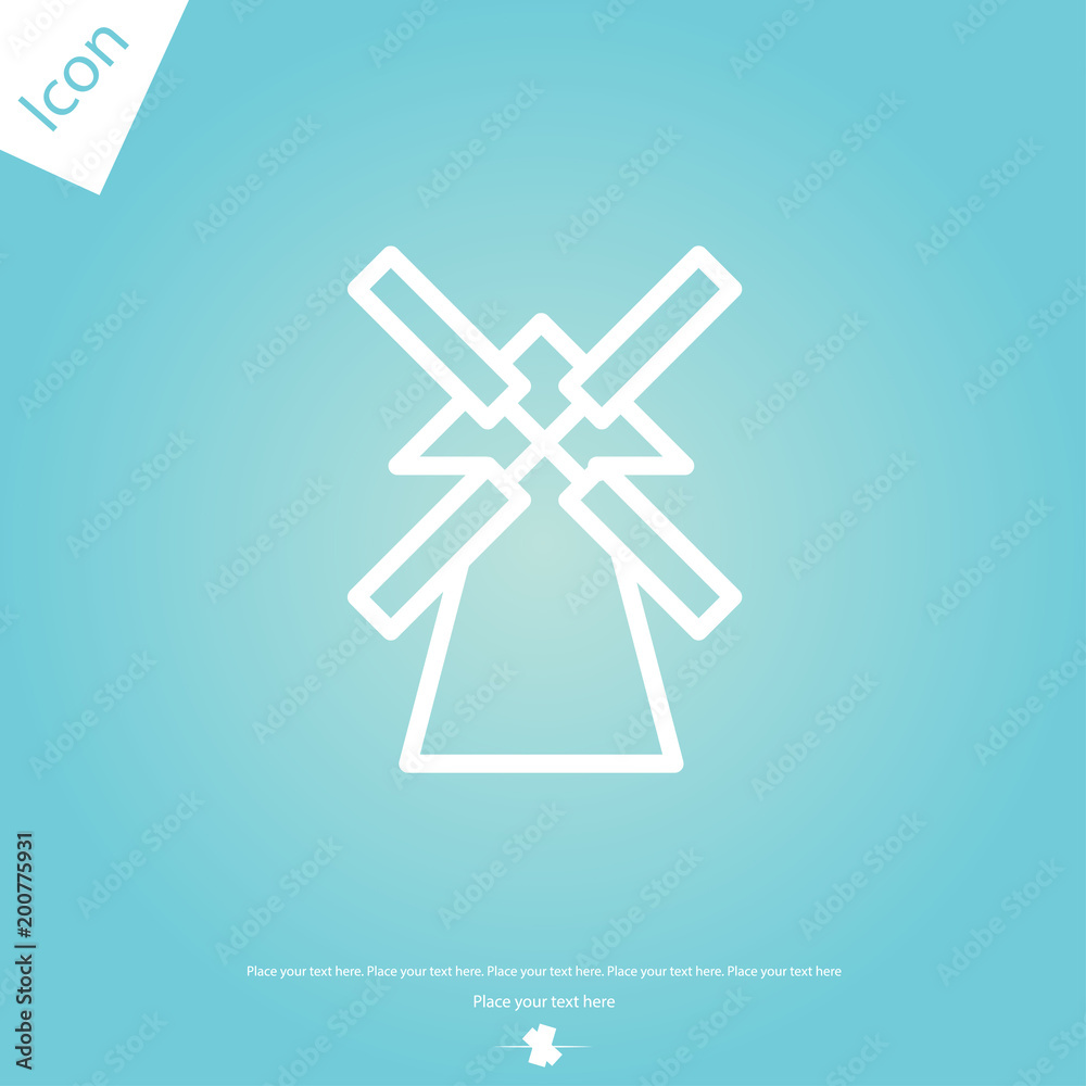 Windmill vector icon Windmill vector icon