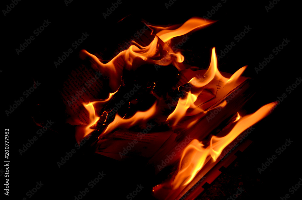Obraz premium Bright flame on a black background
