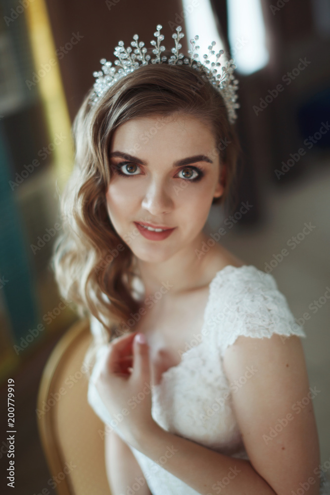 Closeup Portrait of Beautiful Bride Closeup Portrait of Beautiful Bride