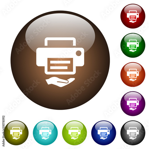 Shared printer color glass buttons