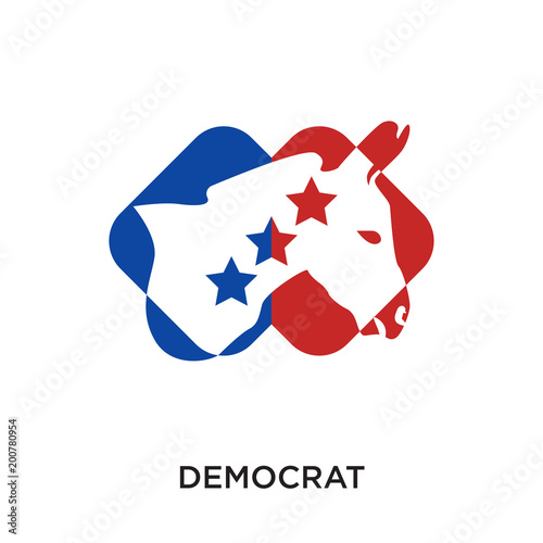 democrat logo isolated on white background for your web, mobile and app design