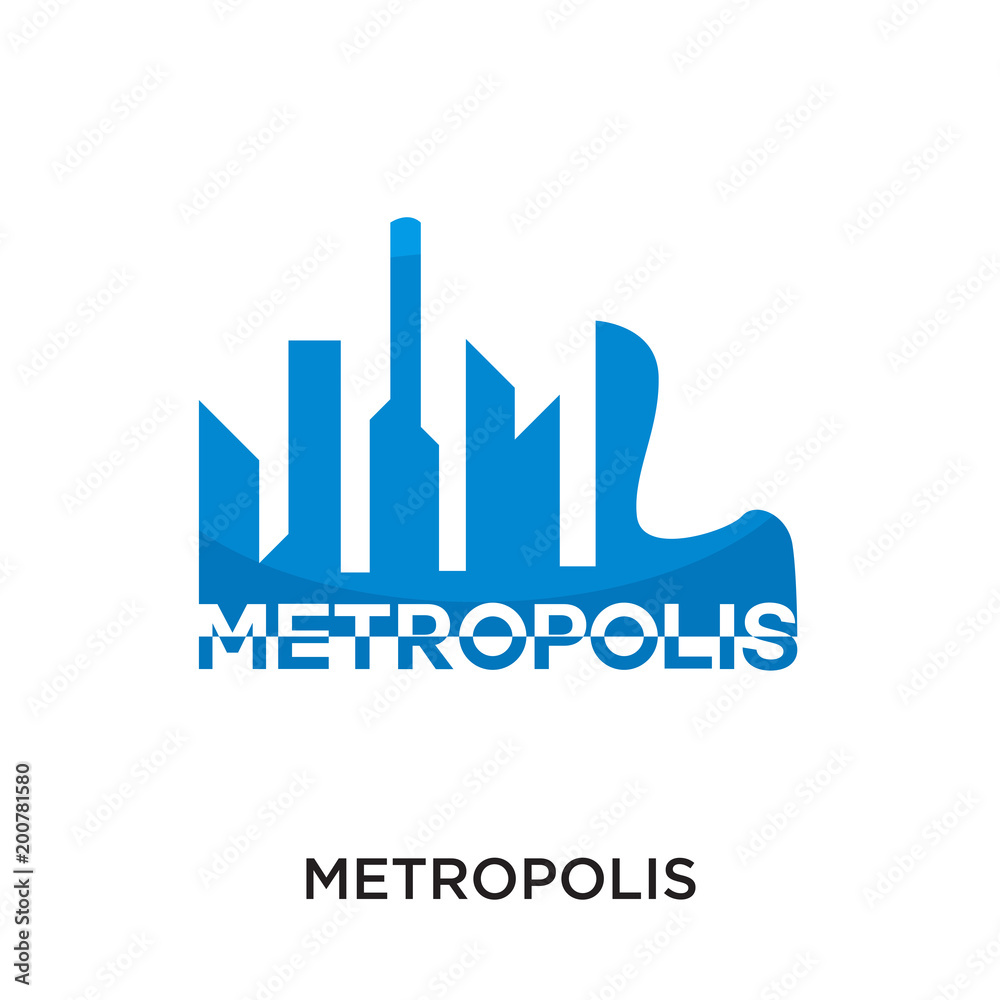 metropolis logo isolated on white background for your web, mobile and app design metropolis logo isolated on white background for your web, mobile and app design