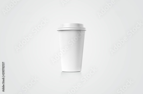 Wallpaper Mural Coffe cup. White paper cup with a white cover without label isolated on white background. Take away beverage. Big cardboard cup of coffee to go isolated mockup. Torontodigital.ca
