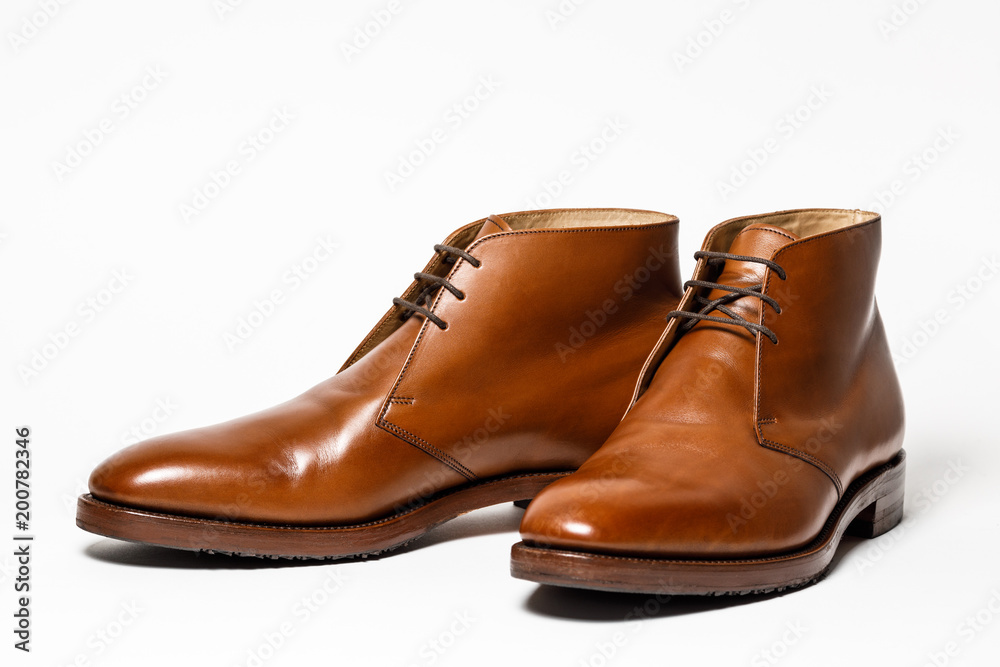 Men's classic brown leather shoes isolated on white background Men's classic brown leather shoes isolated on white background
