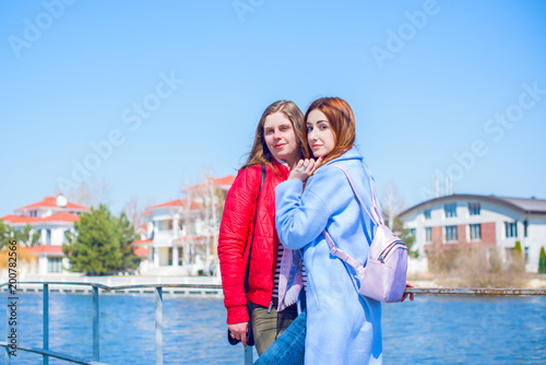 Concept of life plus size women, young ladies on a walk, xl women, overweight among young people, girls friends  © T.Den_Team
