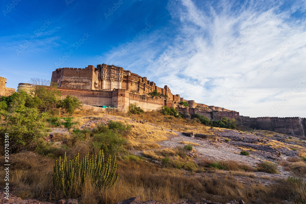 Mehrangarh fort in Jodhpur, Rajasthan, India.