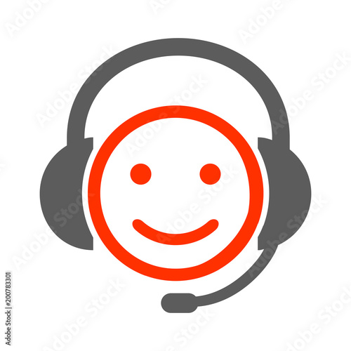 Positive dispatcher smilies, happy smiley emotion, by smilies, cartoon emoticon - vector